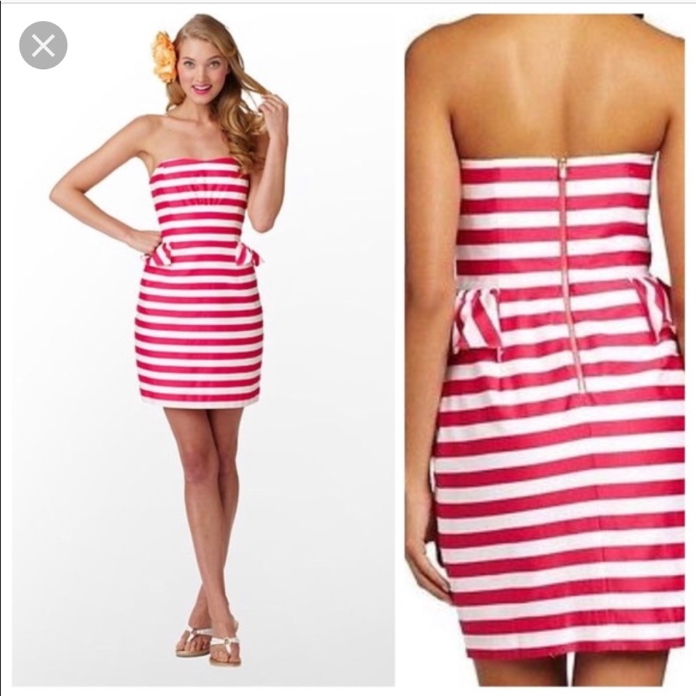 Lilly Pulitzer Maybell Striped Peplum Strapless
